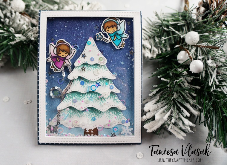 Adding texture to Christmas tree die cuts | Taniesa Vlasak for KatScrappiness.com